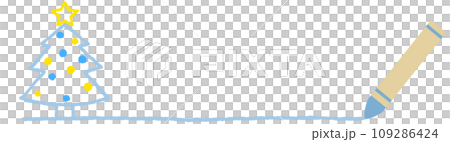 Crayon and line Christmas tree Crayon and line Christmas tree 109286424