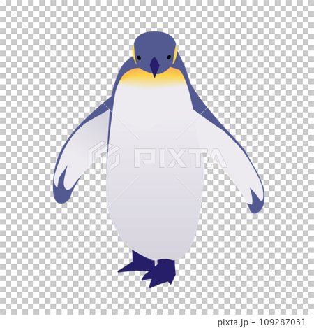 一隻面向前方行走的企鵝的插圖 一隻面向前方行走的企鵝的插圖 109287031