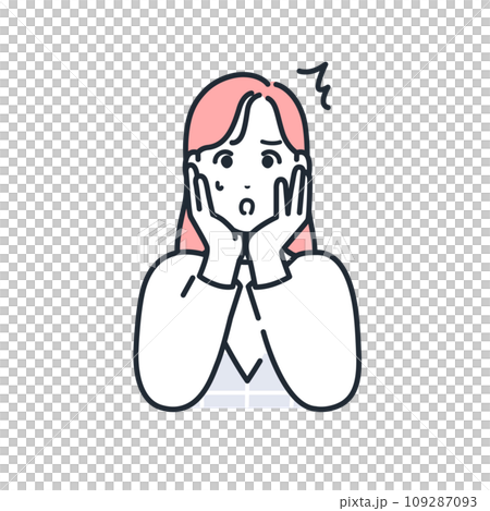 Simple vector illustration material of a stylish young woman who is shocked 109287093