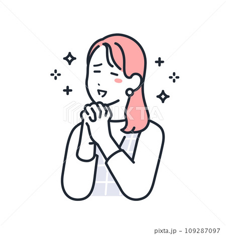 憧れるおしゃれな若い女性のシンプルなベクターイラスト素材 憧れるおしゃれな若い女性のシンプルなベクターイラスト素材 109287097