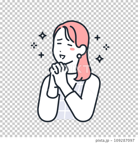Simple vector illustration material of a fashionable young woman whom you admire 109287097