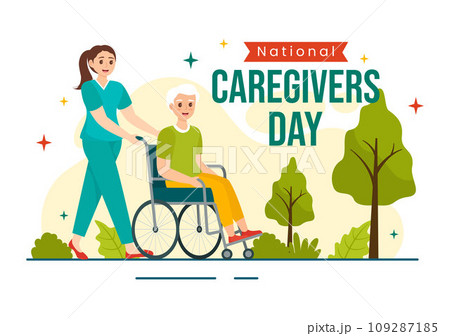 National Caregivers Day Vector Illustration on February 16th to Provide Selfless Personal Care and Physical Support in Healthcare Flat Background 109287185