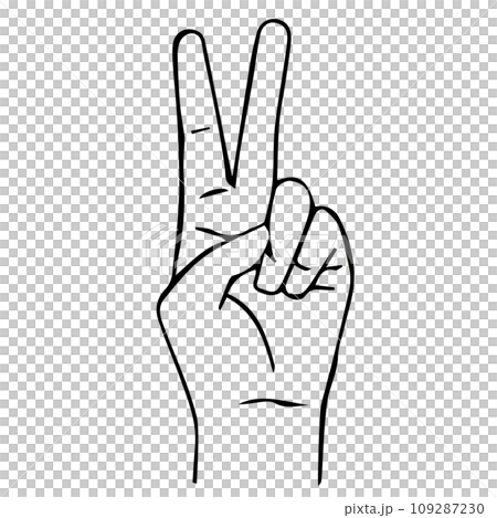 石頭、剪刀、布_片段_線描_剪刀 109287230