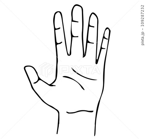 じゃんけんパー＿てのひら＿線画_paper 109287232