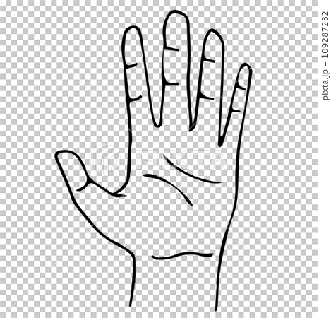 じゃんけんパー＿てのひら＿線画_paper 109287232