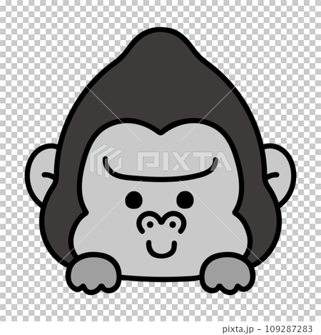 Cute gorilla peeking out Cute gorilla peeking out 109287283