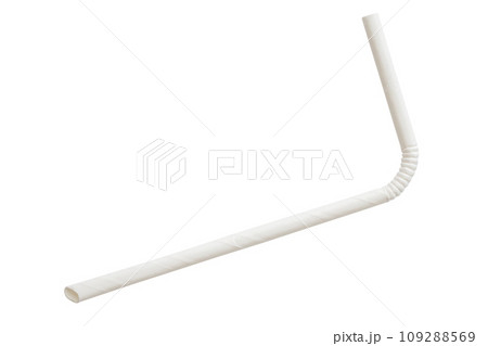 Biodegradable eco friendly white paper drinking straw mockup isolated on white background 109288569