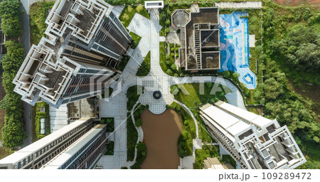Aerial view of urbanization in China 109289472