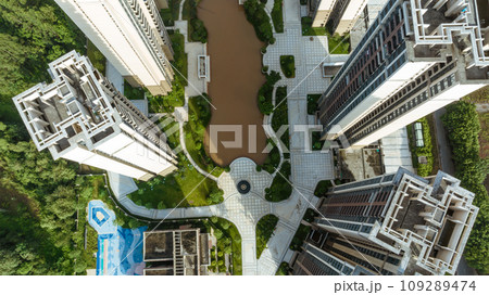 Aerial view of urbanization in China 109289474