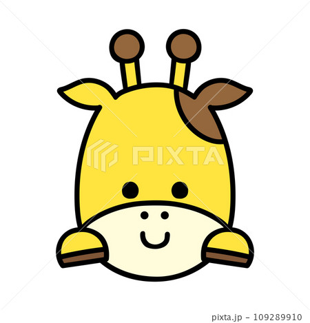 ひょっこり顔を出すかわいいキリン ひょっこり顔を出すかわいいキリン 109289910