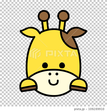 ひょっこり顔を出すかわいいキリン ひょっこり顔を出すかわいいキリン 109289910