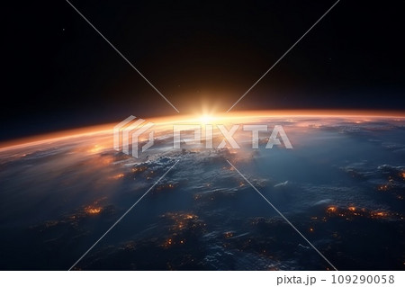 宇宙と地球　AI生成画像　AI画像 109290058