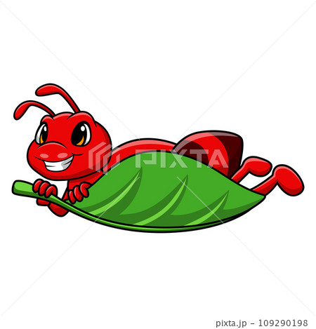 Cute ant cartoon on white background Cute ant cartoon on white background 109290198