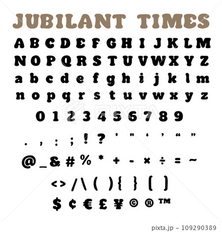 Jubilant Times Bold Alphabet Font 109290389