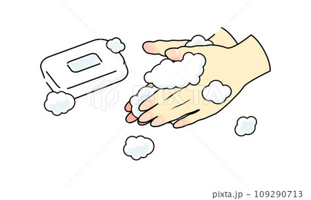 石鹸で手洗い 109290713