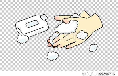 石鹸で手洗い 109290713