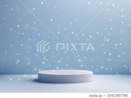 Christmas Festive White 3D Podium for Product Display, Mockup, Showroom, Showcase Christmas Festive White 3D Podium for Product Display, Mockup, Showroom, Showcase 109290790