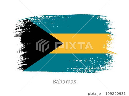 Bahamas official flag in shape of brush stroke Bahamas official flag in shape of brush stroke 109290921