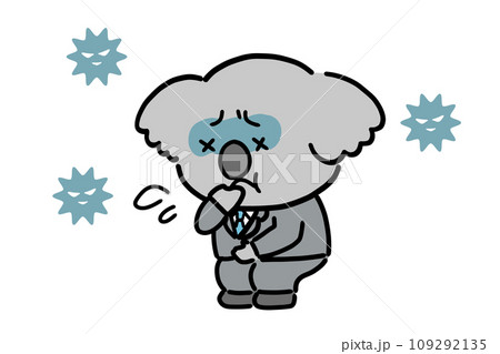 吐き気がするスーツ姿のかわいいコアラのビジネスマン 109292135