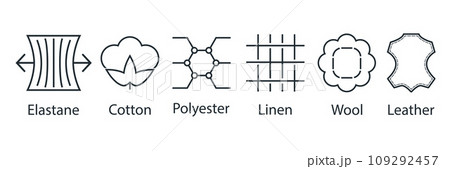 Set of fabric types icon. Vector illustration. Set of fabric types icon. Vector illustration. 109292457