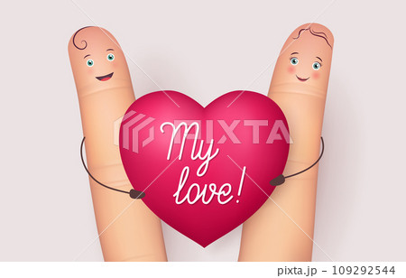 Two fingers holding red heart Love Two fingers holding red heart Love 109292544