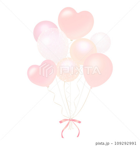 ハートの風船の束のイラスト 109292991