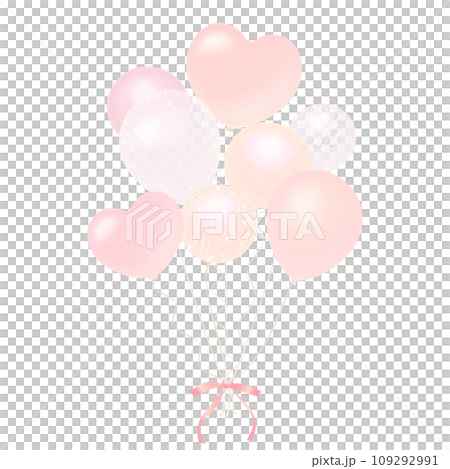 ハートの風船の束のイラスト 109292991