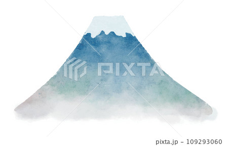 富士山の水彩画イラスト、正月、年画商等、和柄に最適 109293060