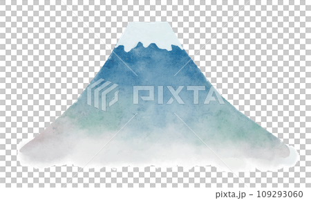 富士山の水彩画イラスト、正月、年画商等、和柄に最適 109293060