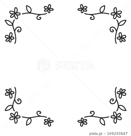 植物の手描きの四角いフレーム 109293687