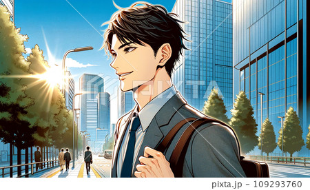都会の歩み：向上心あふれる日本人ビジネスマン 109293760