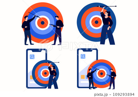 Hand Drawn businessman with goals in flat style Hand Drawn businessman with goals in flat style 109293894
