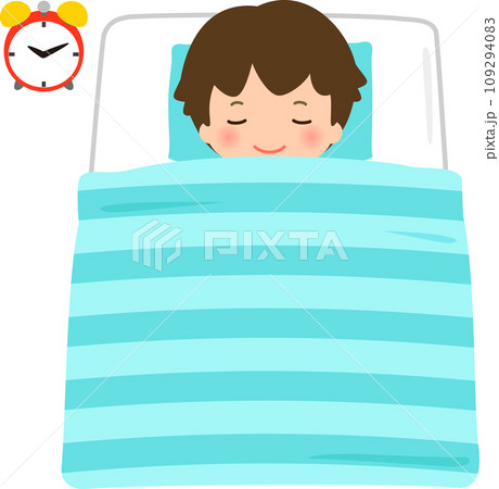 布団ですやすや眠る男の子 109294083
