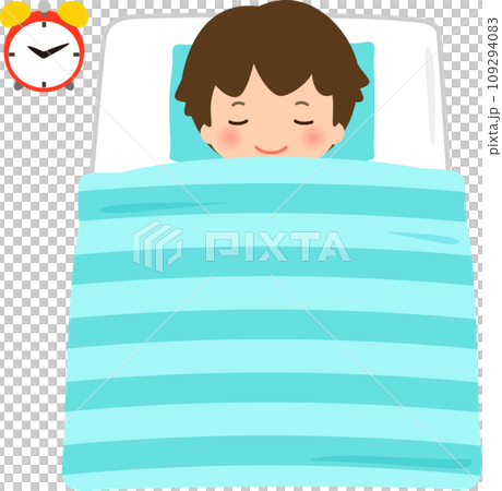 布団ですやすや眠る男の子 109294083