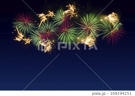 Colorful fireworks celebration and the twilight sky. 109294251