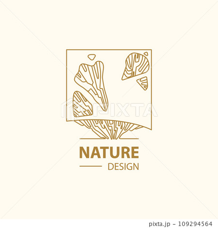Vector logo with a bush silhouette in a square 109294564