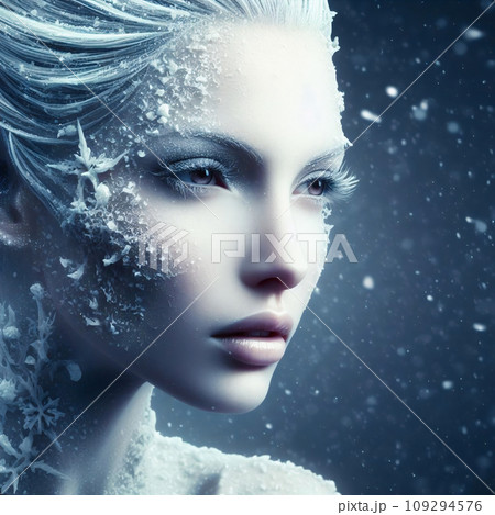 A beautiful girl with an unusual chic makeup A beautiful girl with an unusual chic makeup 109294576