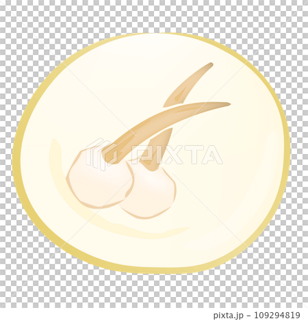 お皿にのったくわいのおせちイラスト お皿にのったくわいのおせちイラスト 109294819