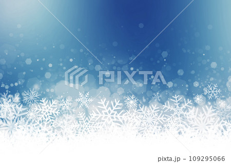 雪の結晶が舞うクリスマスの赤色の水彩画背景イラスト 109295066