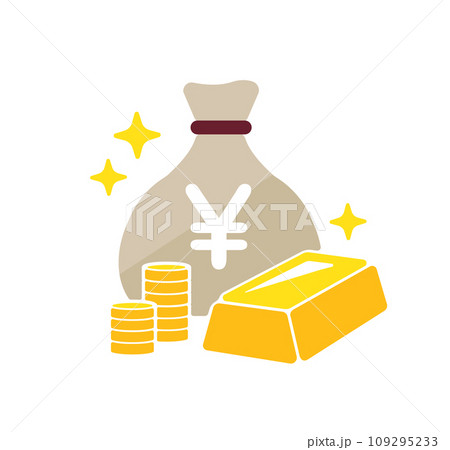 お金・資産・お金持ち (日本円) ベクターアイコンイラスト お金・資産・お金持ち (日本円) ベクターアイコンイラスト 109295233