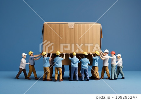 A Collection of Figurines Holding a Cardboard Box A Collection of Figurines Holding a Cardboard Box 109295247