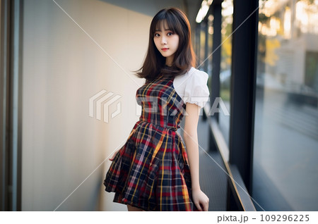 窓際に立つ若い女性 窓際に立つ若い女性 109296225