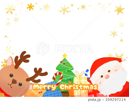 サンタさんとクリスマスのフレームイラスト5 109297214