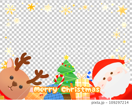 サンタさんとクリスマスのフレームイラスト5 109297214