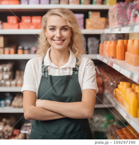 Young woman as a store manager with clothes 109297390