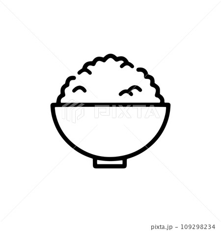 茶碗に盛られた白いご飯のアイコンイラスト 109298234