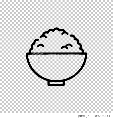 碗中白飯的圖示插圖 碗中白飯的圖示插圖 109298234