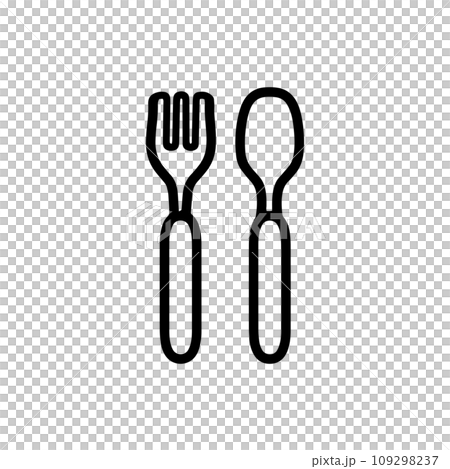 子供用の小さいスプーンとフォーク アイコンイラスト 子供用の小さいスプーンとフォーク アイコンイラスト 109298237