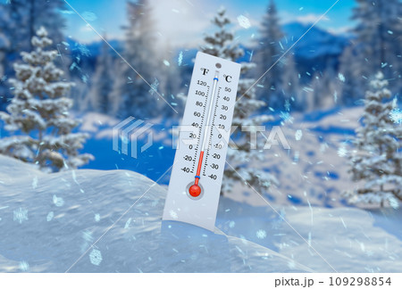 Thermometer in the snow Thermometer in the snow 109298854