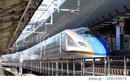 東京駅20番線出発前の北陸新幹線　新幹線E7系・W7系電車　JR東日本　東京都千代田区丸の内一丁目 109299070